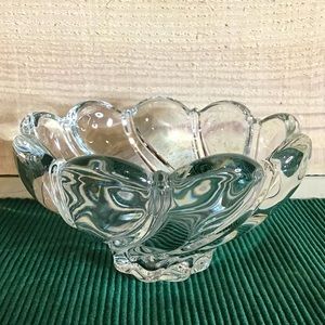 Thick Swedish Art Crystal Glass Bowl Trinket Dish